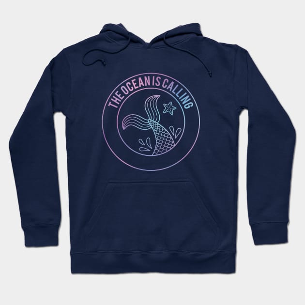 The Ocean Is Calling Mermaid Gradient Hoodie by rustydoodle